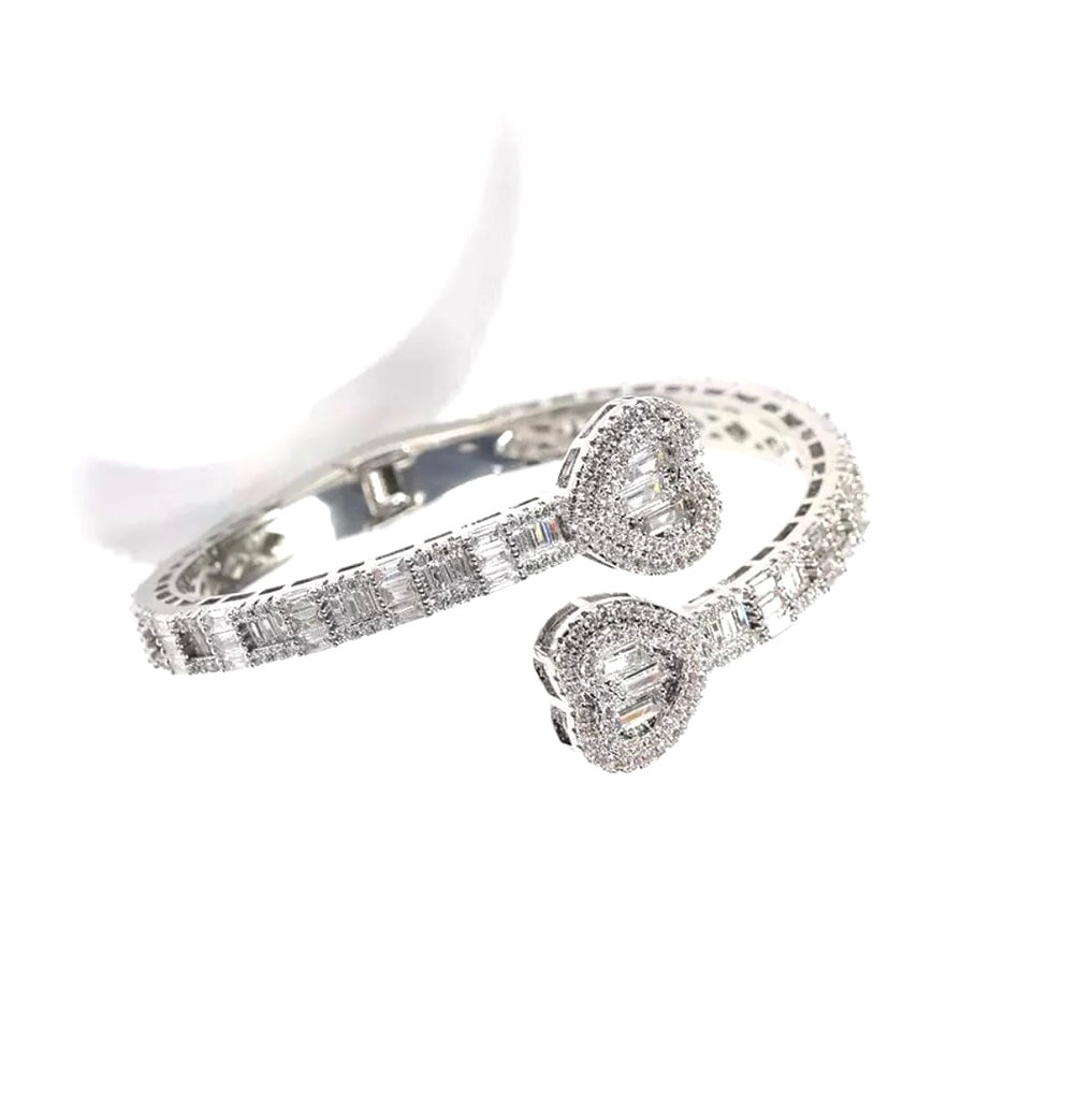Double Hearted Baguette Bracelet