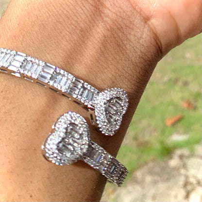 Double Hearted Baguette Bracelet