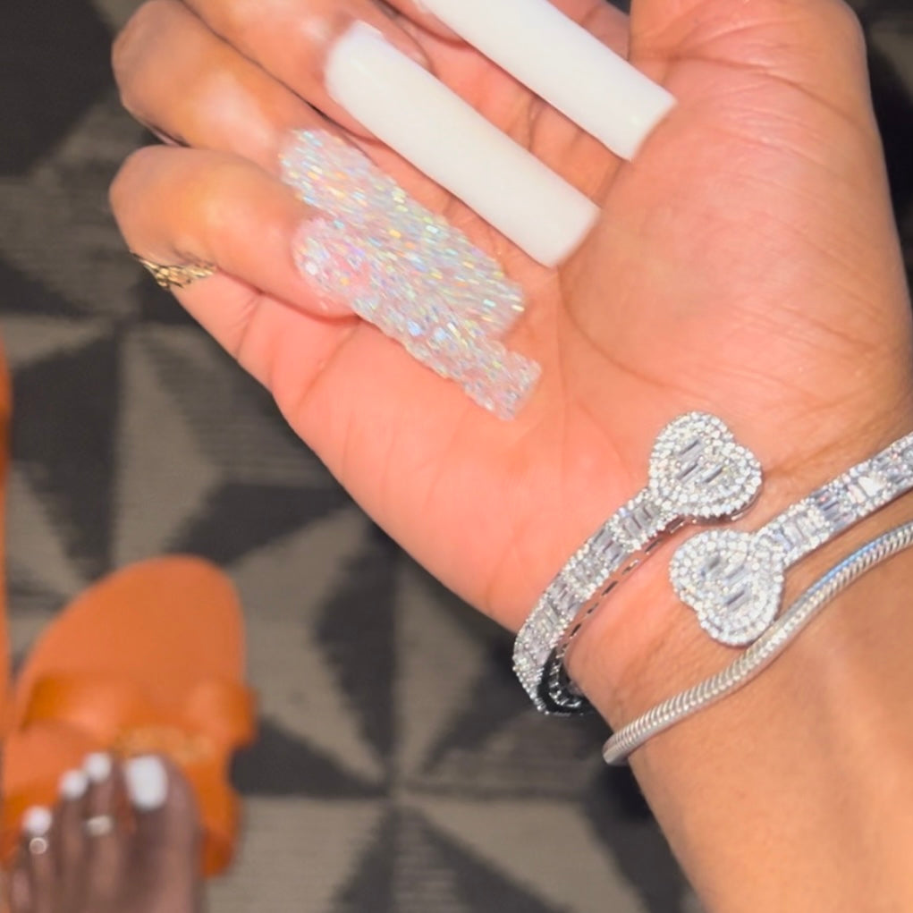 Double Hearted Baguette Bracelet