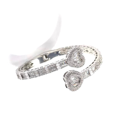 Double Hearted Baguette Bracelet