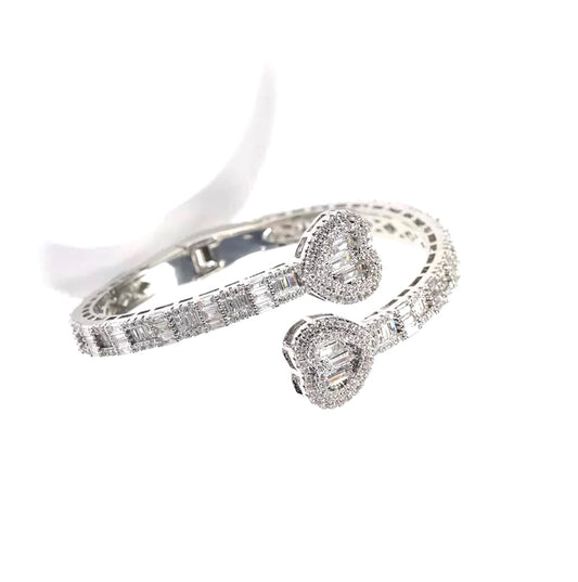 Double Hearted Baguette Bracelet