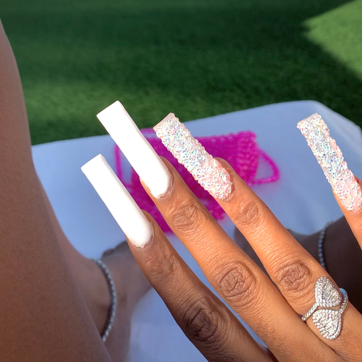 Double Hearted Baguette Ring